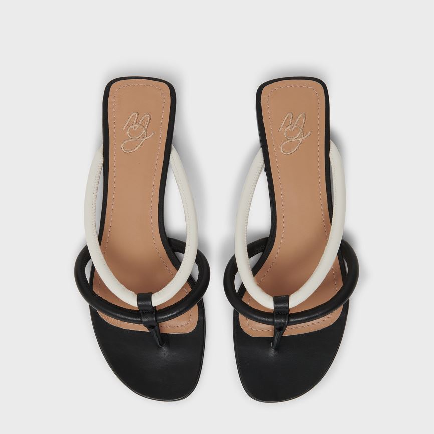 Women's Mansur Gavriel Filo Flip Flops Black / White | AU 159MLH